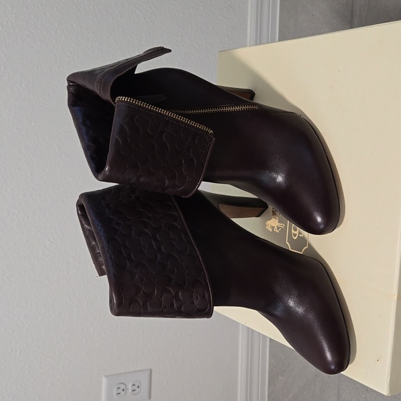 New Coach Leather Boots - Picture 1 of 6
